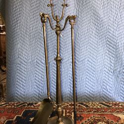 Fireplace Tool Holder With Shovel & Broken Poker