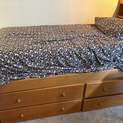 Twin Bed Frame + twin Mattress 
