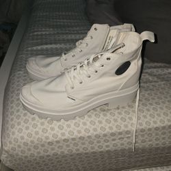 White Palladium Boots Size 11 