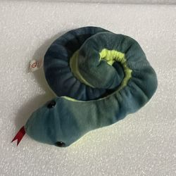 Blue and green Ty Beanie Baby snake plush toy vintage  authentic 1997