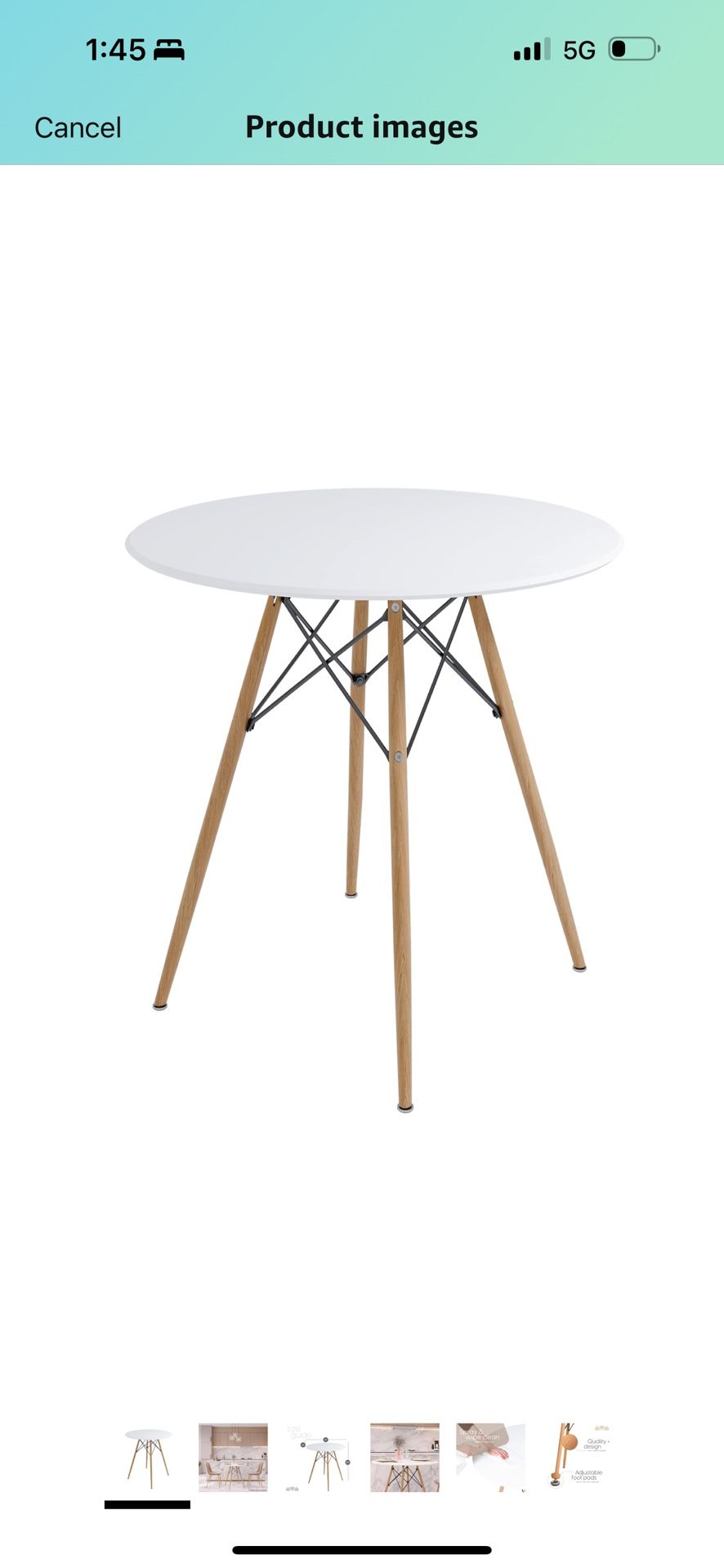 Milliard 31 Inch Round Dining Table – Small Mid-Century Modern Kitchen Dining Table for 2-4 People, Made with Real Beech Wood Legs, White, 31' x 31' x