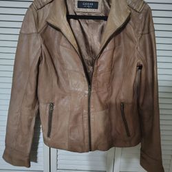 Guess Brand Ladies Genuine Camel Leather Jacket