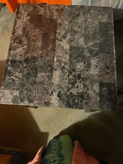 Dark Marble Tile Top Side Table