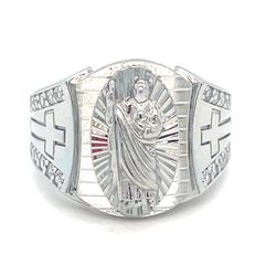 925 Sterling Silver CZ San Judas Ring 7.70g Size 10 198527/11
