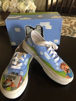 MINECRAFT Boys Vans (hand painted)