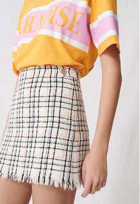 MAJE - Fringe Tweed Mini Skirt