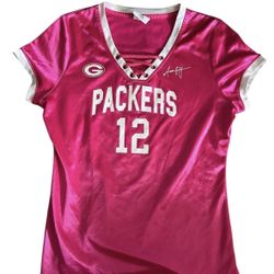 Pink Green Bay Packers Aaron Rodgers Shirt