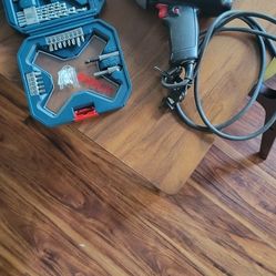 Powered Corded Electric Drill And Drill Bit Set