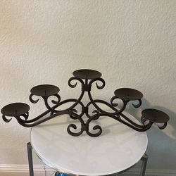 Heavy Iron Candle Holder Brown 