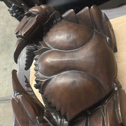 Teak crab Statue