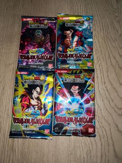 Dragon ball z vermilion bloodlines tcg 4 pack art set brand new