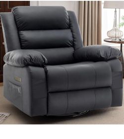 New in box-Korser Power Recliner Chair, Electric Rocker Recliner with Massage and Heat, 270° Swivel Glider, Oversized Wide Seat with USB Port, Cashmer