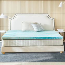 2 Inch Cool Gel Memory Foam Mattress Topper Full, Pressure Relief Support
