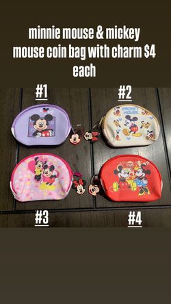 Minnie Mouse & Mickey Mouse Coin Bag With Charm $4 each