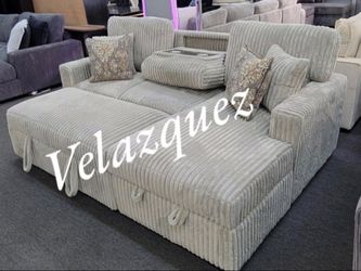 ✅️✅️2-Piece Convertible Sectional
Sleeper Sofa W/Fold-Down Table & Chaise Storage✅️✅️✅️