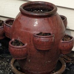 terracotta strawberry flower pot. PICKUP TINLEY PARK 
