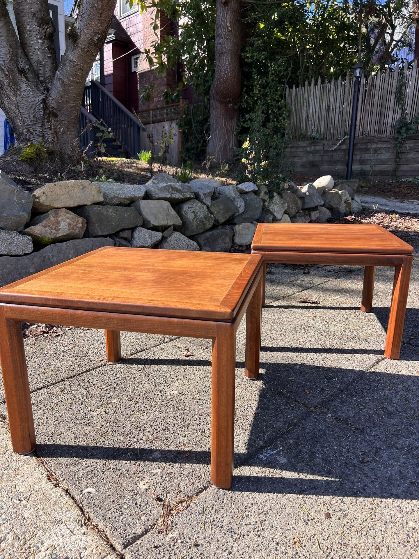 Walnut Vintage Side Tables By Motif