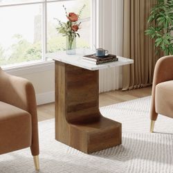 Home › C-Shaped End Table, Small Sofa Side Table Bedside Table