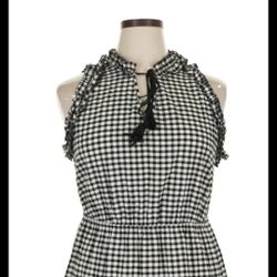 Who What Wear Black and White Ruched Sundress