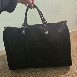 Lulu Dharma crushed velvet overnight bag