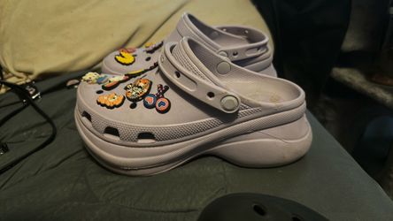 Purple women crocs with platforms size 7