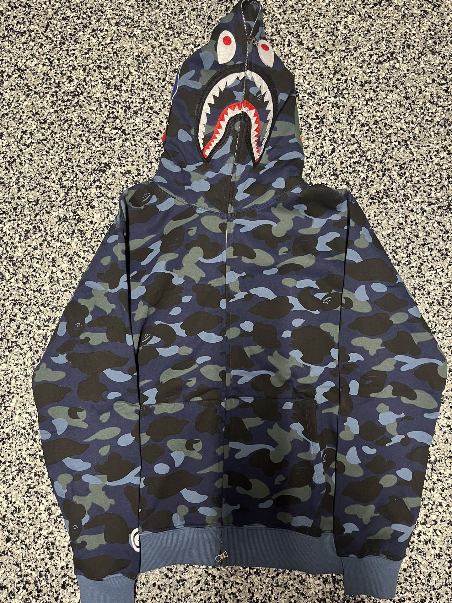 Bape Camo Hoodie Blue Size L or XL