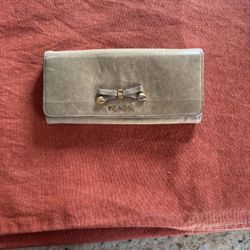 Authentic Prada Soft Beige Leather Wallet