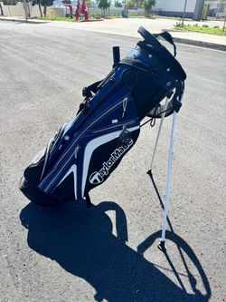 TaylorMade Micro Lite 3.0 Standing Golf Bag 3-way Black/Blue Shoulder Strap