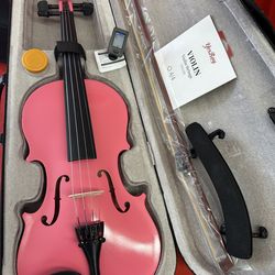 Nice Pink 4/4 Violin with New Bow, Digital Tuner, Shoulder Rest, Extra Strings $140 Firm