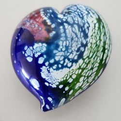 GLASS HEART Hand Blown  Art Gorgeous Mother's Day Gift