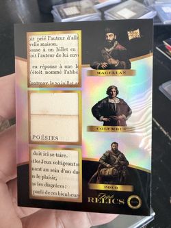 2025 Pieces of the Past Magellan / Columbus / Marco Polo Authentic Triple Relic