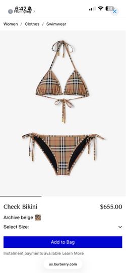 Burberry Check Bikini Set Archive Beige