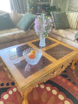 Tables of tree: one coffee table and two of the end