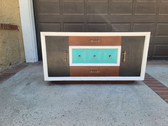 1940's French Art Deco Oak Credenza Sideboard Attributed to MAXIME OLD