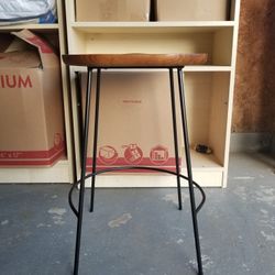 Hull Low Back Wood/Metal Counter Height Barstool - Threshold
