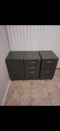 3 Used Metal Filling Cabinets