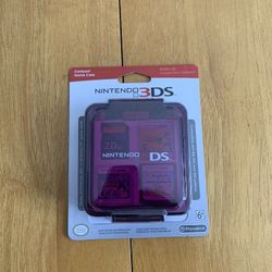 Nintendo 3DS 2DS DS Compact Game Case Clear Purple Storage 16 Cards Travel Pack