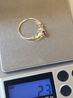 New 14k Yellow Gold Ruby And Diamond Ring Size 7