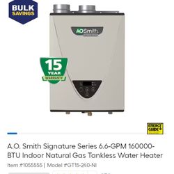 AO SMITH Tankless Gas Water Heater 