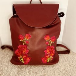 Embroider Leather Backpack (priced to sell)