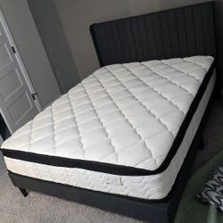 Queen Bed and Hybrid mattress