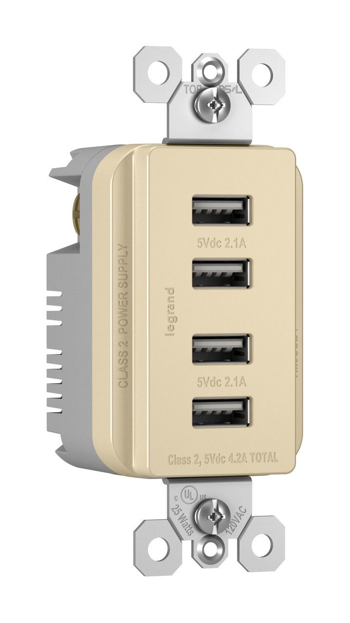 Legrand radiant 4.2A Quad Type A USB Charger, Ivory
TM8USB4ICC6