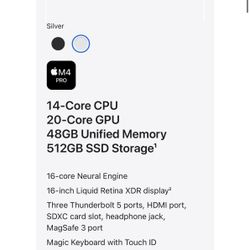 MacBook Pro M4 256gb 48gb Ram 