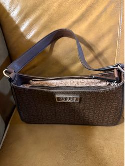 Vintage Guess Los Angeles Brown Monogram Y2K Shoulder Bag