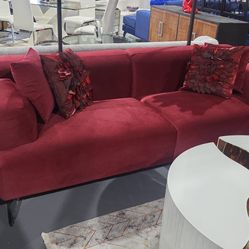 NEW SOFA RED VELVET 99X38
