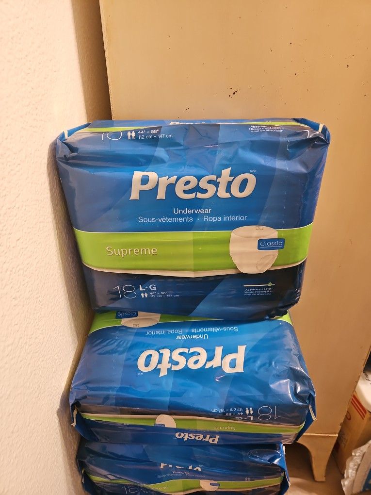 Presto Size Large Supreme Men's Disposable Underwear