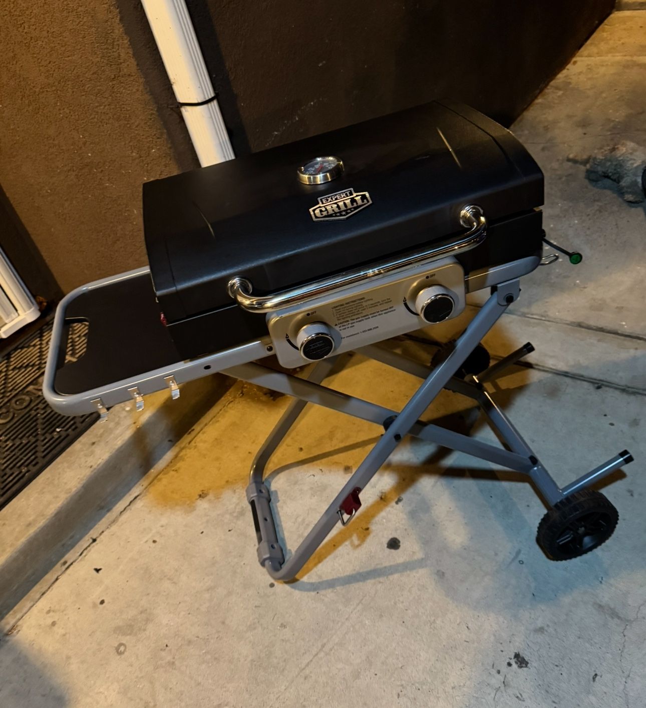 Expert Grill Parrilla de Gas Propano Negra de 2 Quemadores con Patas Plegables, Nueva