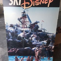 Original - Ski Disney - Blizzard Beach Water Park Cardboard Poster