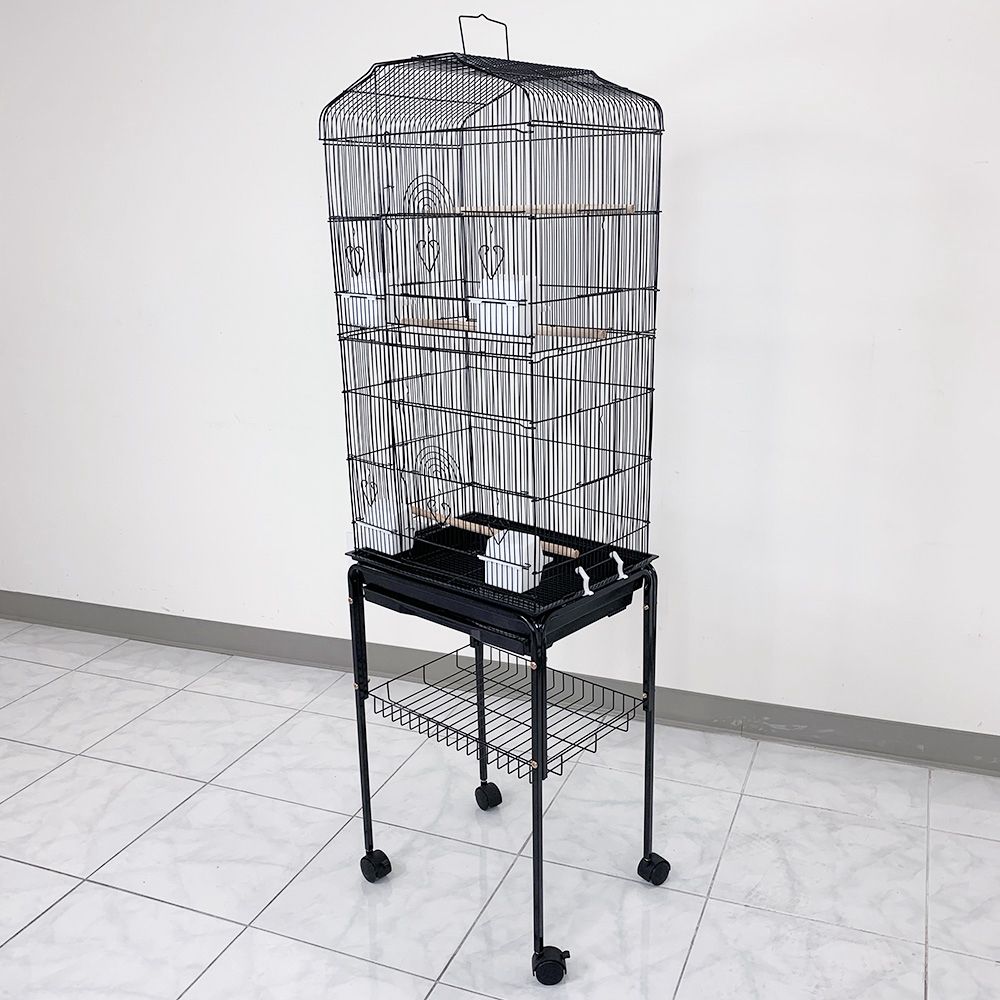 New in Box $60 Bird Cage 60” Tall Standing Parrot Parakeet with Rolling Stand 18x14x60 Inches