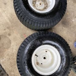 2 Rear Lawn Tractor Tires Both Hold Air 20x8.00-8 